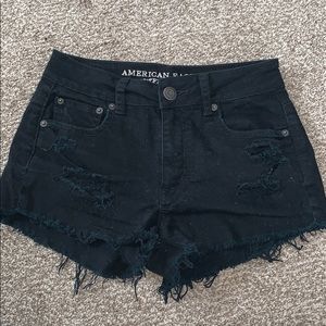 AE black jean shorts